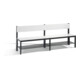 C+P Sitzbank mit Rückenlehne, Basic Plus, H796xB1960xT407mm, Gestell Schwarzgrau / Dekor Weiß (8062-310)-1