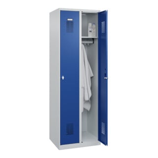 C+P Spind Basis PLUS, 2 Abteile, 1850x600x500mm, 7035/5010