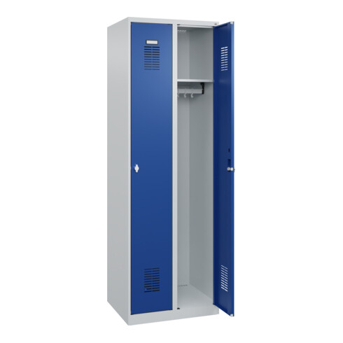 C+P Spind Basis PLUS, 2 Abteile, 1850x600x500mm, 7035/5010