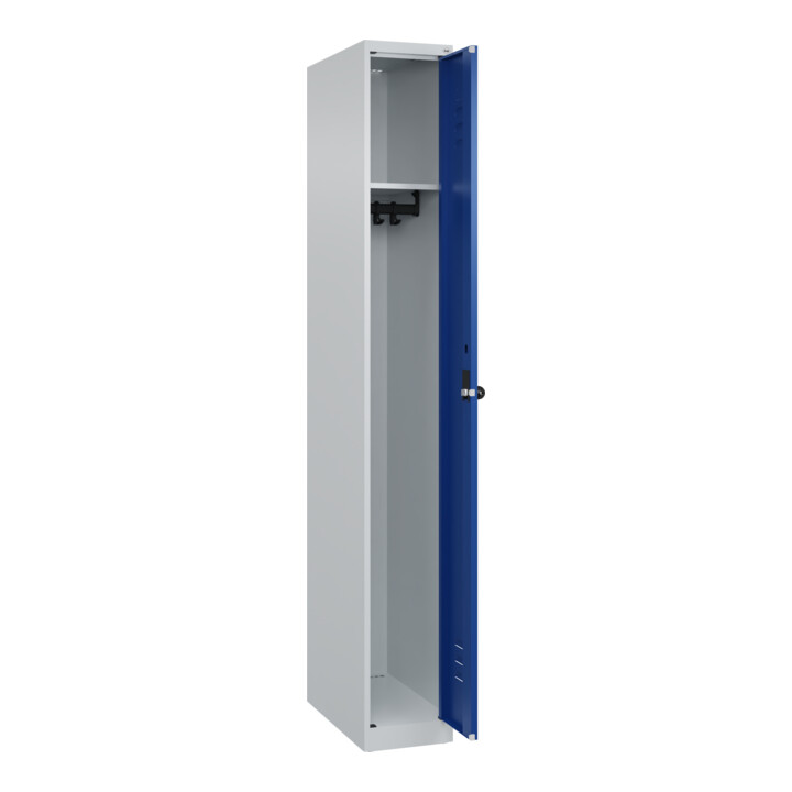 C+P Spind Classic PLUS, 1 Abteil, 1850x250x500mm, 7035/5010 Verschluss Sicherheits-Drehriegel