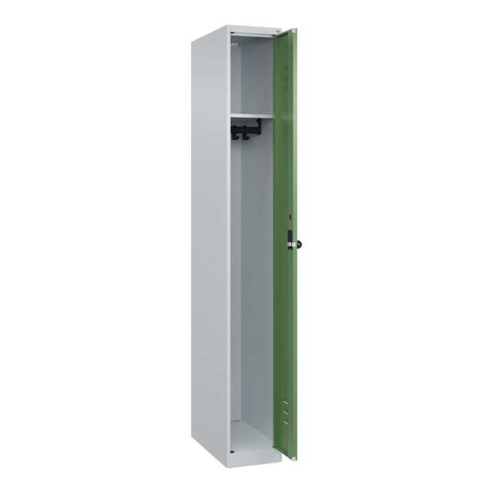 C+P Spind Classic PLUS, 1 Abteil, 1850x250x500mm, 7035/6011 Verschluss Sicherheits-Drehriegel