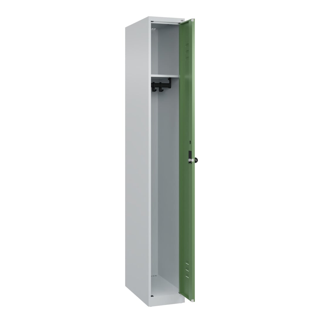 C+P Spind Classic PLUS, 1 Abteil, 1850x250x500mm, 7035/6011 Verschluss Sicherheits-Drehriegel