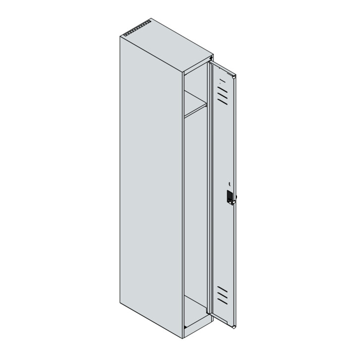 C+P Spind Classic PLUS, 1 Abteil, 1850x250x500mm, 7035/7016 Verschluss Sicherheits-Drehriegel