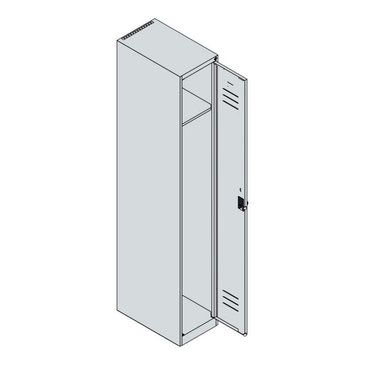 C+P Spind Classic PLUS, 1 Abteil, 1850x300x500mm, 7035/2004 Verschluss Sicherheits-Drehriegel