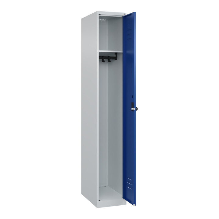 C+P Spind Classic PLUS, 1 Abteil, 1850x300x500mm, 7035/5010 Verschluss Sicherheits-Drehriegel