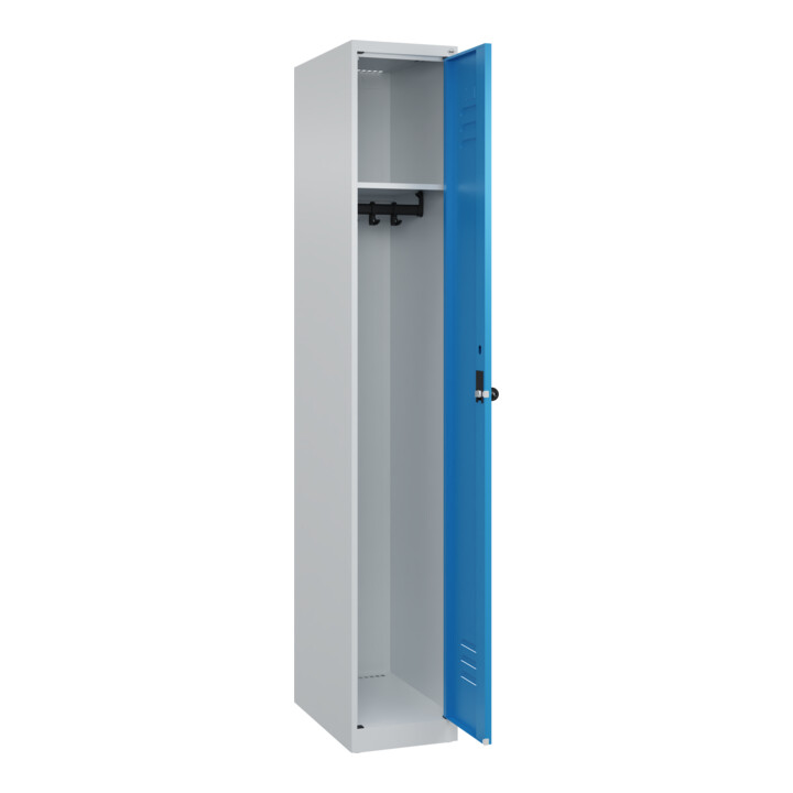 C+P Spind Classic PLUS, 1 Abteil, 1850x300x500mm, 7035/5012 Verschluss Sicherheits-Drehriegel