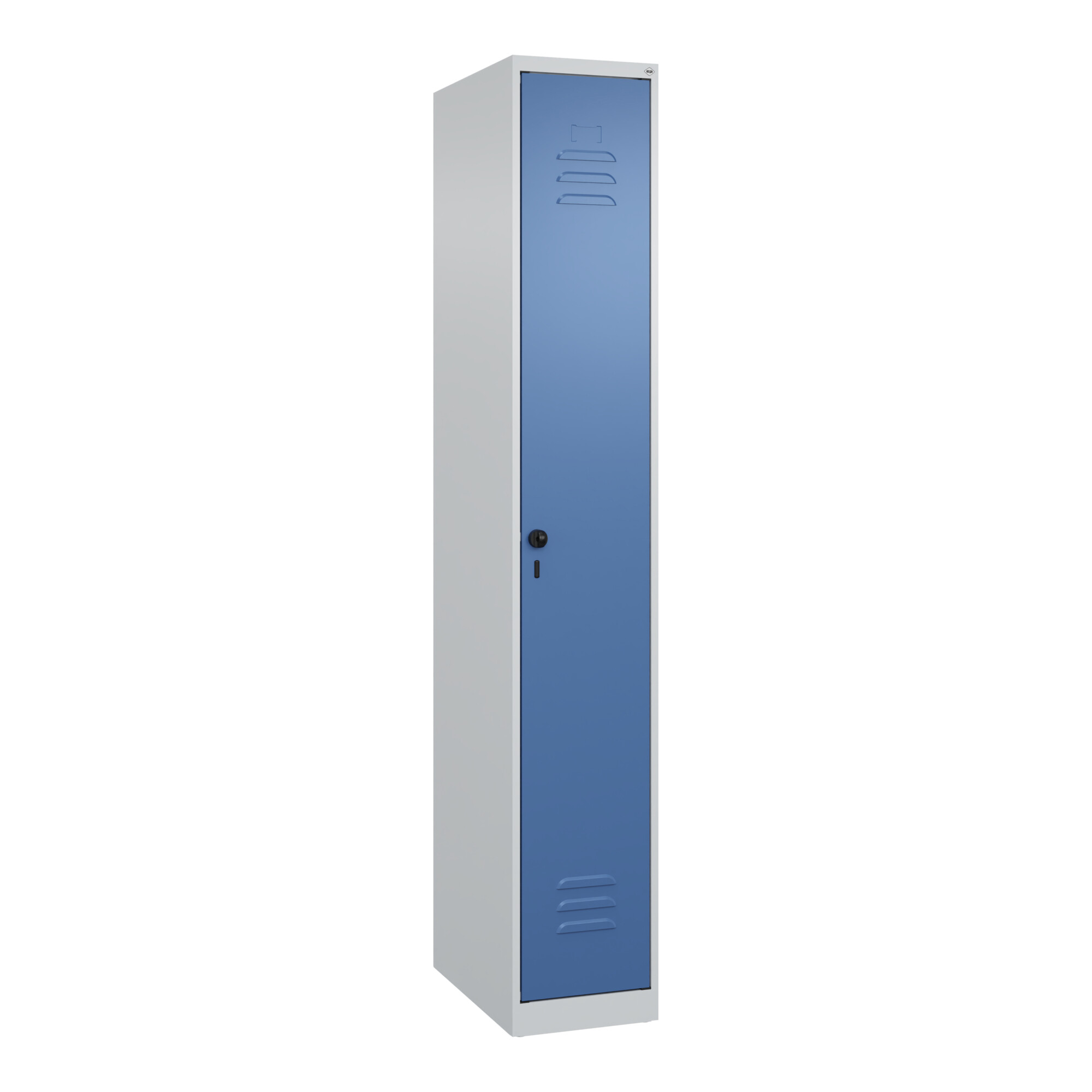 C+P Spind Classic PLUS, 1 Abteil, 1850x300x500mm, 7035/5023 Verschluss Sicherheits-Drehriegel ; C + P Möbelsysteme