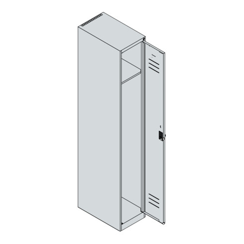 C+P Spind Classic PLUS, 1 Abteil, 1850x300x500mm, 7035/5023 Verschluss Zylinderschloss