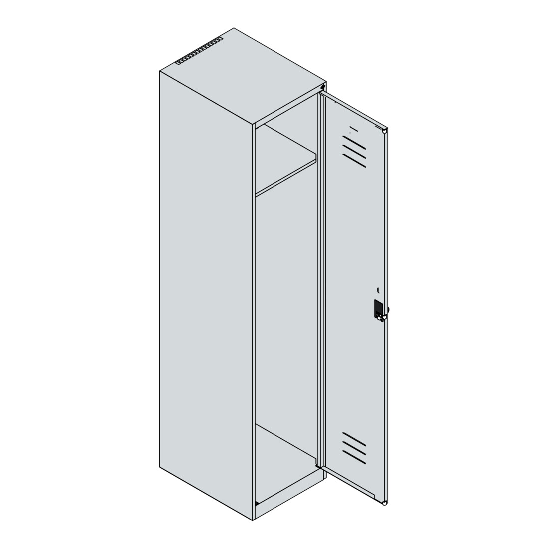 C+P Spind Classic PLUS, 1 Abteil, 1850x400x500mm, 7035/2004 Verschluss Zylinderschloss
