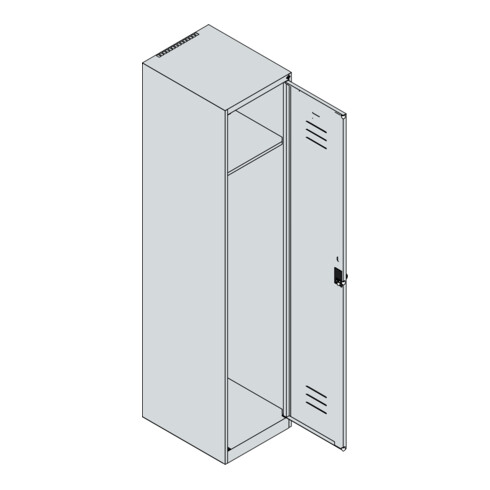 C+P Spind Classic PLUS, 1 Abteil, 1850x400x500mm, 7035/3003 Verschluss Sicherheits-Drehriegel