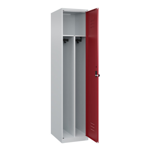 C+P Spind Classic PLUS, 1 Abteil, 1850x400x500mm, 7035/3003 Verschluss Sicherheits-DrehriegelTrennwand mittig