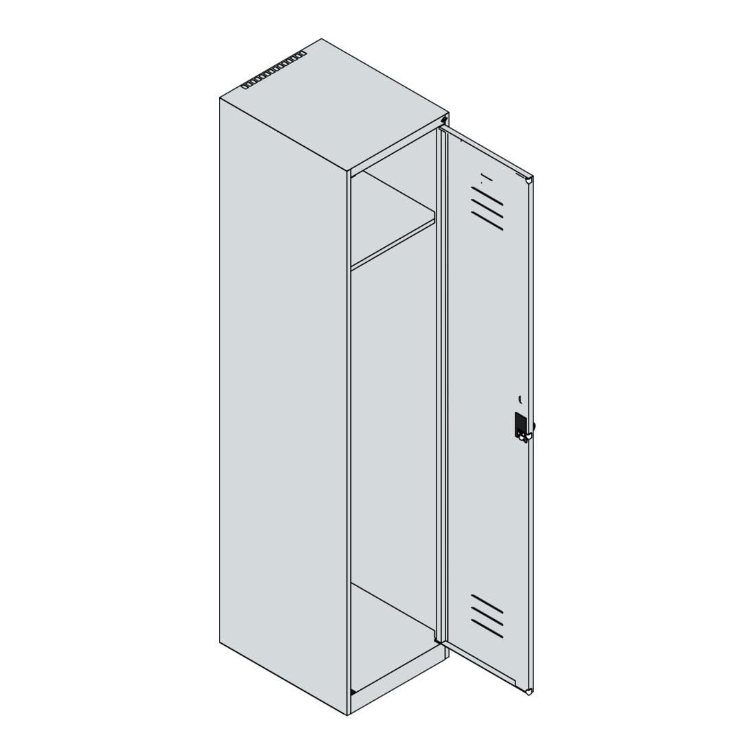 C+P Spind Classic PLUS, 1 Abteil, 1850x400x500mm, 7035/7016 Verschluss Zylinderschloss