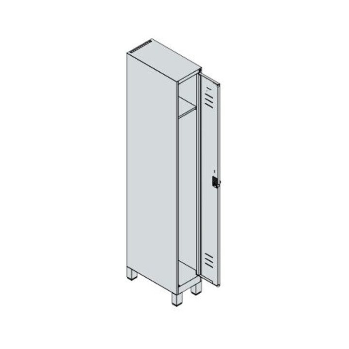 C+P Spind Classic PLUS 1 compartiment 1950 x 250 x 500 mm blanc