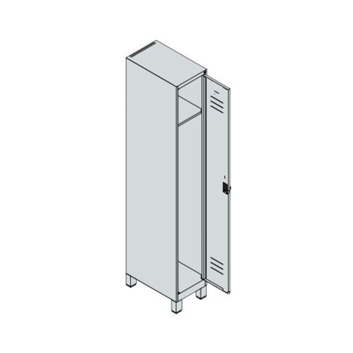 C+P Spind Classic PLUS 1 compartiment 1950 x 300 x 500 mm blanc
