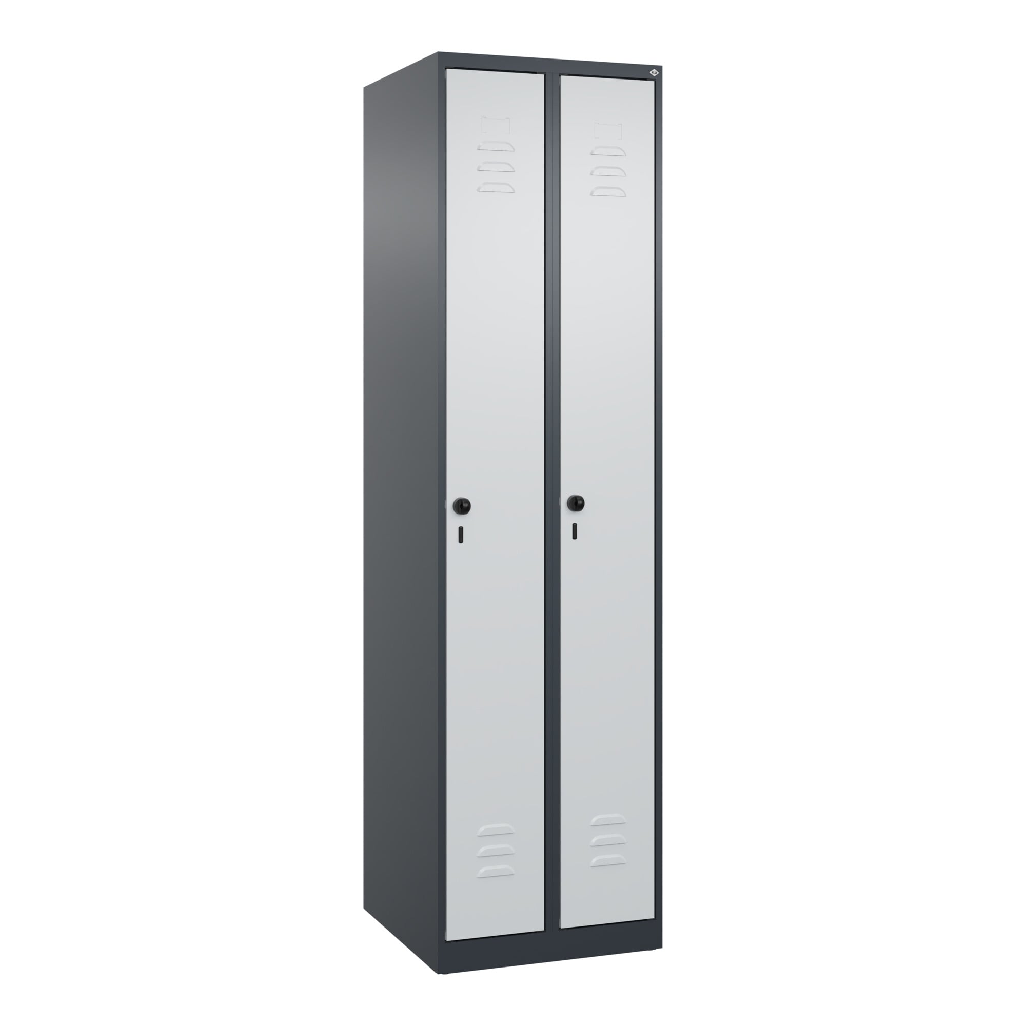 C+P Spind Classic PLUS, 2 Abteile, 1850x500x500mm, 7016/7035 Verschluss Sicherheits-Drehriegel 3 Garderobenhaken ; C + P Möbelsysteme