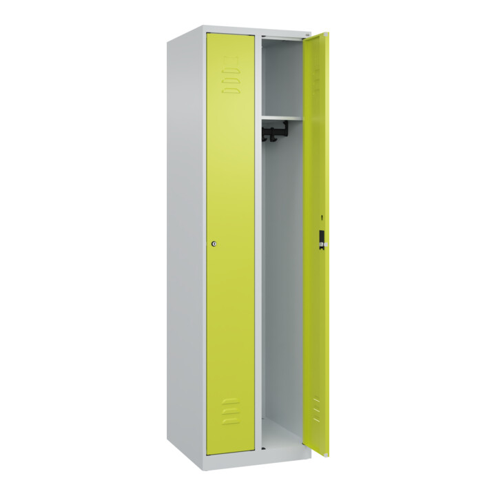 C+P Spind Classic PLUS, 2 Abteile, 1850x500x500mm, 7035/0024 Verschluss Zylinderschloss 3 Garderobenhaken