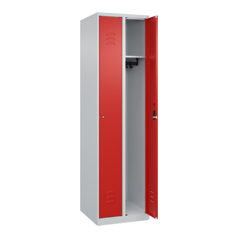C+P Spind Classic PLUS, 2 Abteile, 1850x500x500mm, 7035/3020 Verschluss Zylinderschloss 3 Garderobenhaken