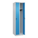 C+P Spind Classic PLUS, 2 Abteile, 1850x500x500mm, 7035/5012 Verschluss Sicherheits-Drehriegel 3 Garderobenhaken-5