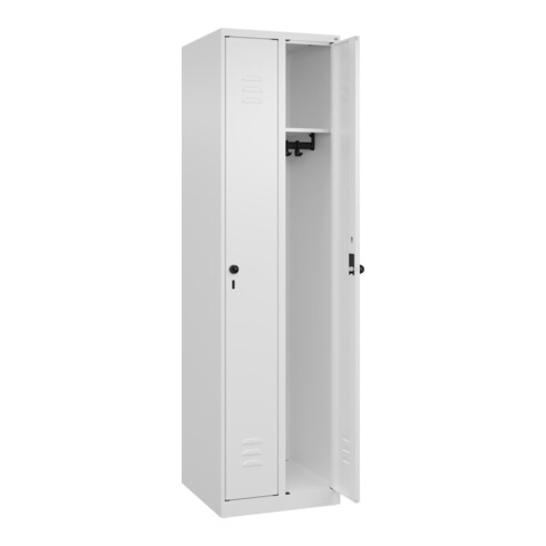 C+P Spind Classic PLUS, 2 Abteile, 1850x500x500mm, 9016/9016 Verschluss Sicherheits-Drehriegel 3 Garderobenhaken