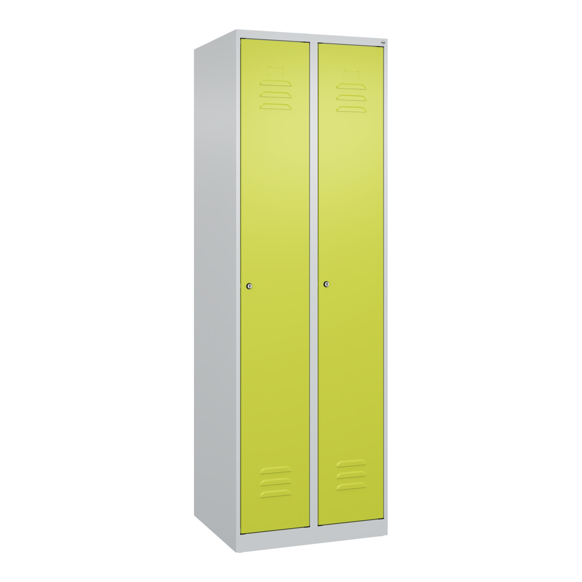 C+P Spind Classic PLUS, 2 Abteile, 1850x600x500mm, 7035/0024 Verschluss Zylinderschloss 3 Garderobenhaken ; C + P Möbelsysteme