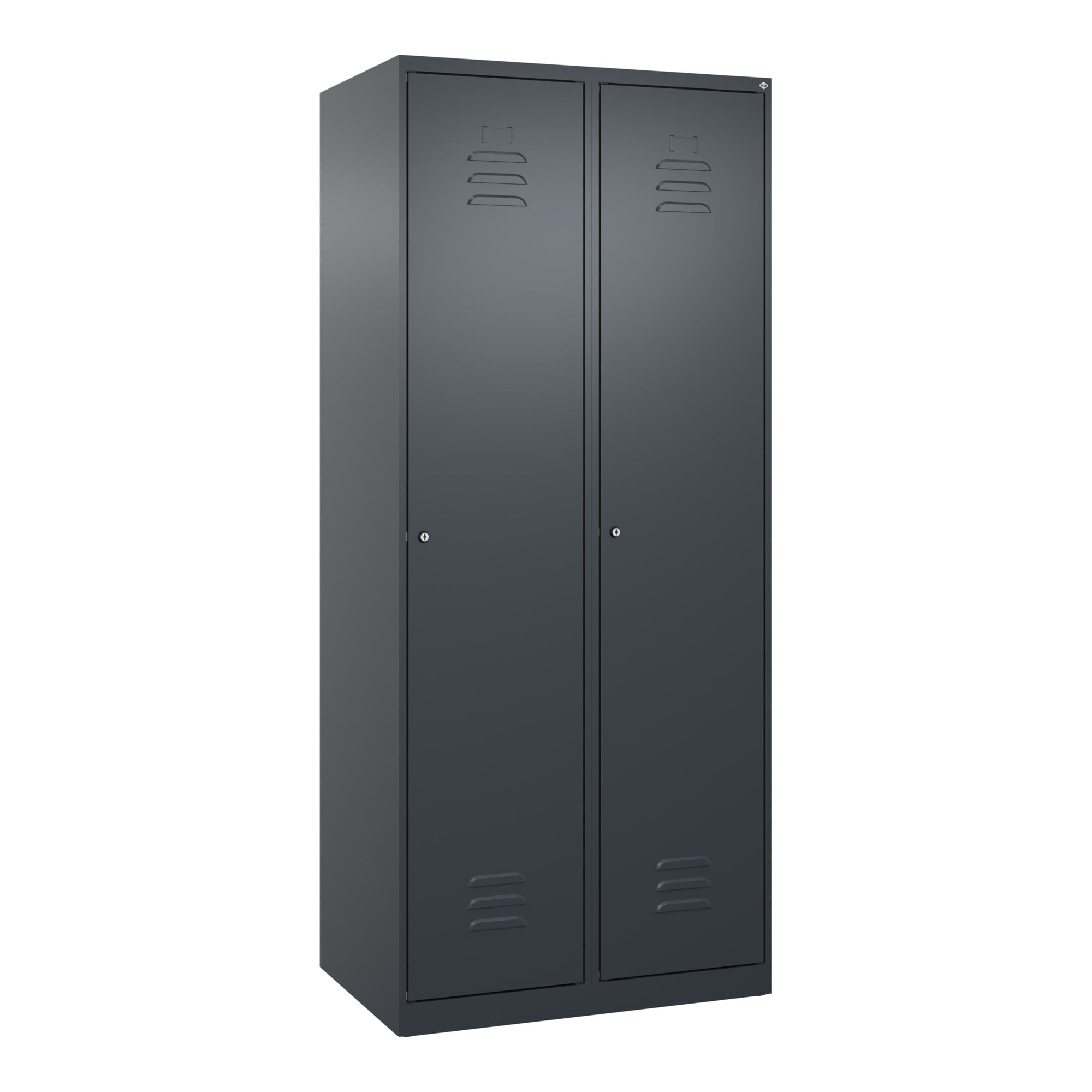 C+P Spind Classic PLUS, 2 Abteile, 1850x800x500mm, 7016/7016 Verschluss Zylinderschloss 4 Garderobenhaken ; C + P Möbelsysteme