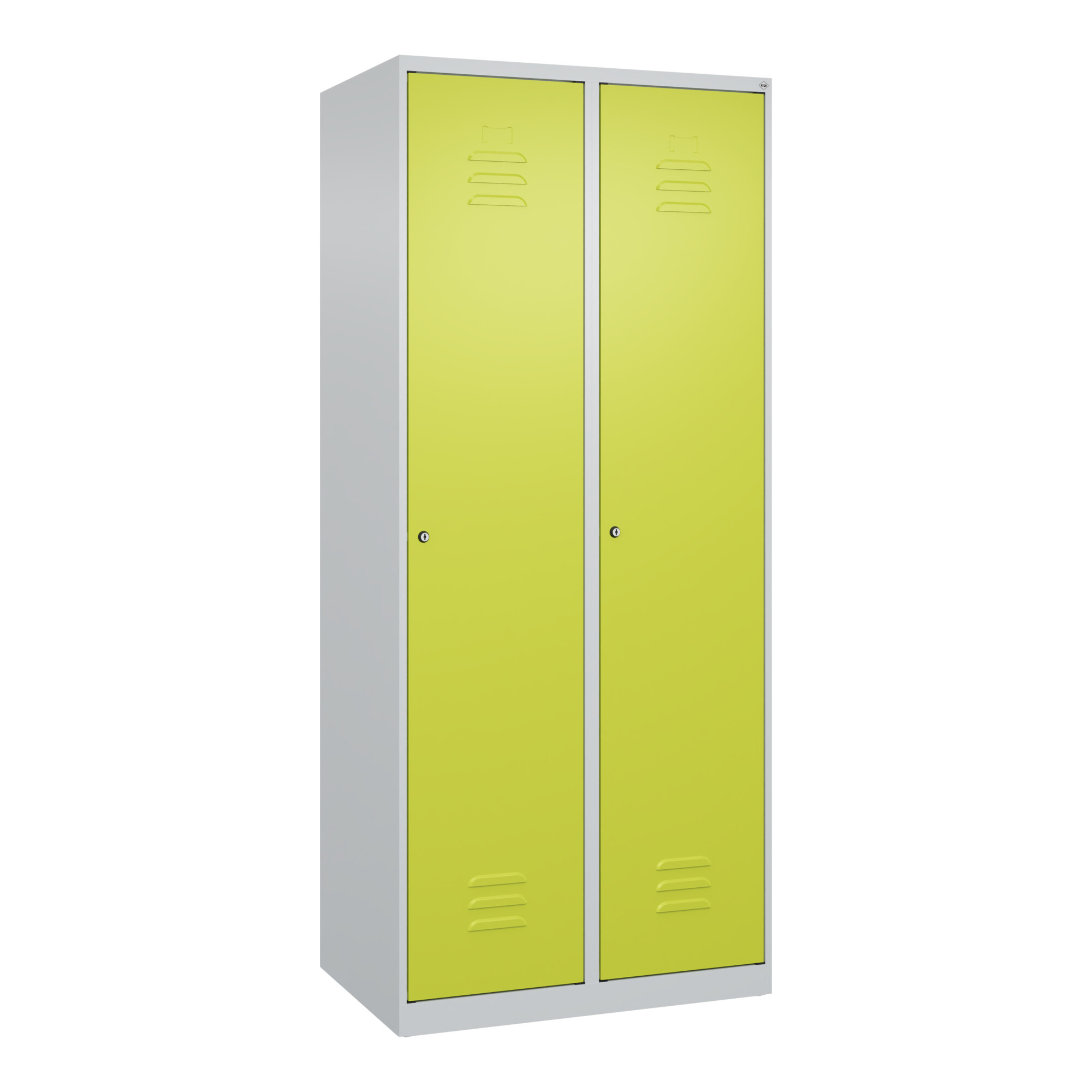 C+P Spind Classic PLUS, 2 Abteile, 1850x800x500mm, 7035/0024 Verschluss Zylinderschloss 4 Garderobenhaken ; C + P Möbelsysteme