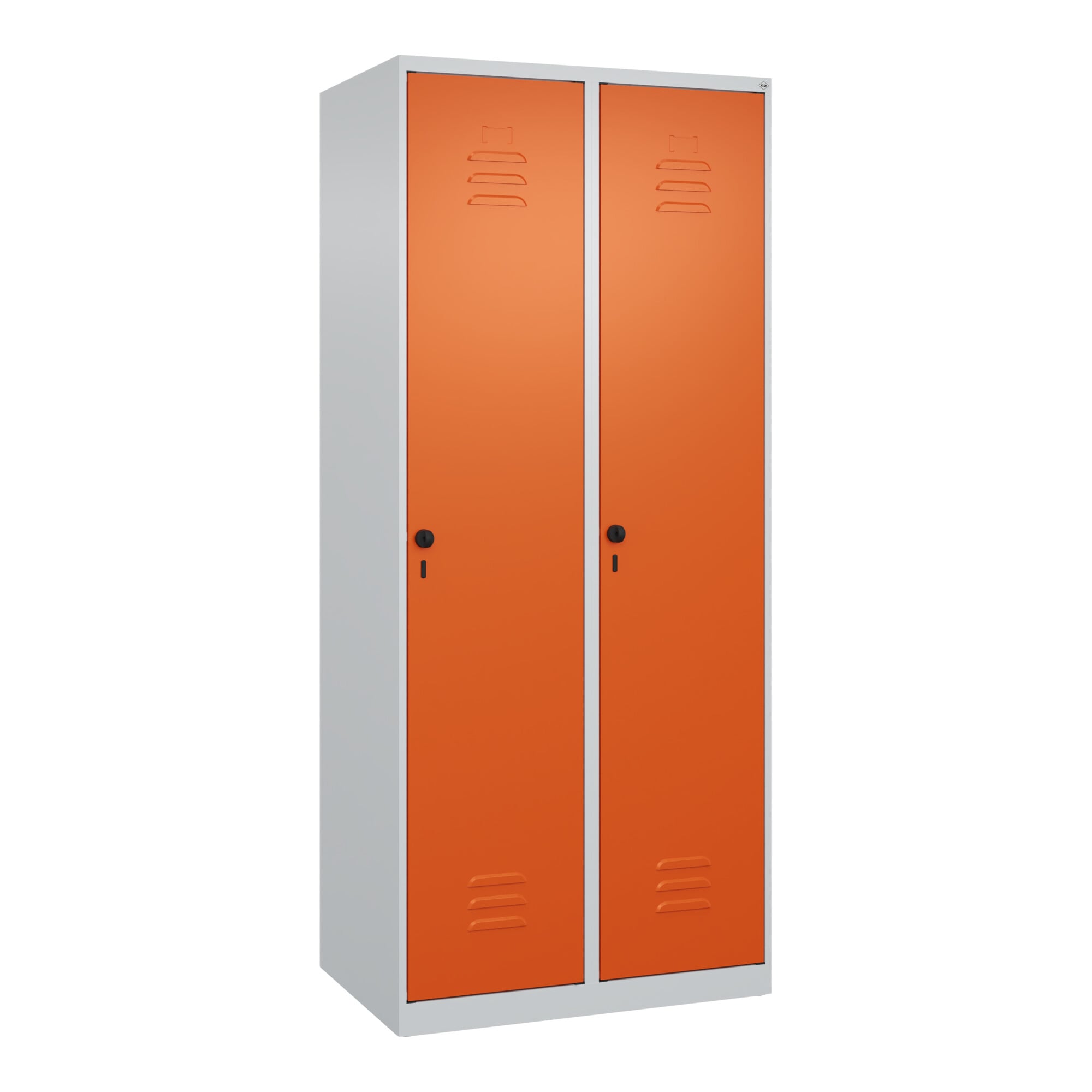 C+P Spind Classic PLUS, 2 Abteile, 1850x800x500mm, 7035/2004 Verschluss Sicherheits-Drehriegel 4 Garderobenhaken ; C + P Möbelsysteme