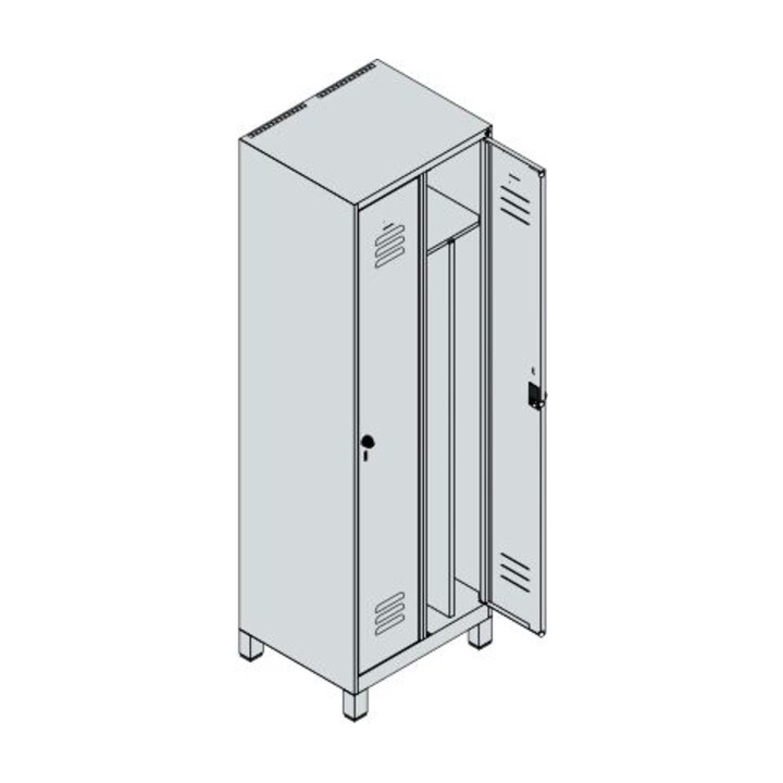 C+P Spind Classic PLUS 2 compartiments 1950 × 600 × 500 mm blanc