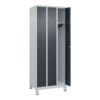 C+P Spind Classic PLUS 3 Abteile 1950 x 750 x 500 mm 7035/7016