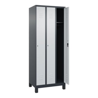 C+P Spind Classic PLUS 3 Abteile 1950 x 750 x 500 mm Anthrazitgrau/ Lichtgrau