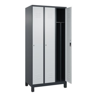 C+P Spind Classic PLUS 3 Abteile 1950 x 900 x 500 mm anthrazitgrau/lichtgrau
