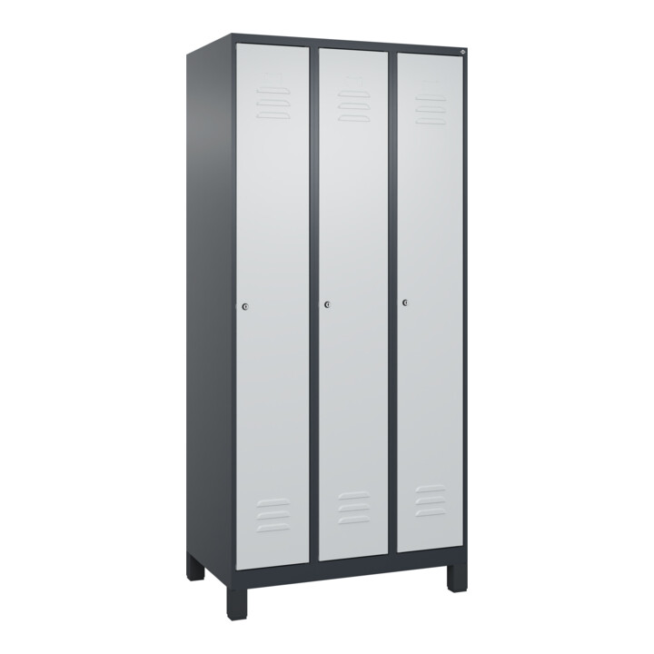 C+P Spind Classic PLUS 3 Abteile 1950 x 900 x 500 mm anthrazitgrau/lichtgrau