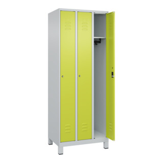 C+P Spind Classic PLUS 3 compartiments 1950 × 750 × 500 mm gris/vert