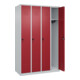 C+P Spind Classic PLUS, 4 Abteile, 1850x1200x500mm, 7035/3003 Verschluss Sicherheits-Drehriegel 3 Garderobenhaken-4
