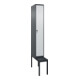 C+P Spind Classic PLUS, Bank, 1 Abteil, 2120x300x815mm, 7016/7035 Verschluss Sicherheits-Drehriegel 4 Garderobenhaken Trennwand mittig Dekor Banklatten RAL 7021 Schwarzgrau Sitzbanktyp untergebaut-1