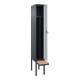 C+P Spind Classic PLUS, Bank, 1 Abteil, 2120x300x815mm, 7016/7035 Verschluss Sicherheits-Drehriegel 4 Garderobenhaken Trennwand mittig  Sitzbanktyp auskragend-2