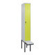 C+P Spind Classic PLUS, Bank, 1 Abteil, 2120x300x815mm, 7035/0024 Verschluss Sicherheits-Drehriegel 4 Garderobenhaken Trennwand mittig Dekor Banklatten RAL 7035 Lichtgrau Sitzbanktyp auskragend-1
