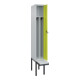 C+P Spind Classic PLUS, Bank, 1 Abteil, 2120x300x815mm, 7035/0024 Verschluss Sicherheits-Drehriegel 4 Garderobenhaken Trennwand mittig Dekor Banklatten RAL 7035 Lichtgrau Sitzbanktyp auskragend-2