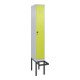 C+P Spind Classic PLUS, Bank, 1 Abteil, 2120x300x815mm, 7035/0024 Verschluss Sicherheits-Drehriegel 4 Garderobenhaken Trennwand mittig  Sitzbanktyp auskragend-1