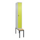 C+P Spind Classic PLUS, Bank, 1 Abteil, 2120x300x815mm, 7035/0024 Verschluss Sicherheits-Drehriegel 4 Garderobenhaken Trennwand mittig  Sitzbanktyp untergebaut-1