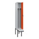 C+P Spind Classic PLUS, Bank, 1 Abteil, 2120x300x815mm, 7035/2004 Verschluss Sicherheits-Drehriegel 4 Garderobenhaken Trennwand mittig Dekor Banklatten RAL 7035 Lichtgrau Sitzbanktyp auskragend-2