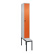 C+P Spind Classic PLUS, Bank, 1 Abteil, 2120x300x815mm, 7035/2004 Verschluss Sicherheits-Drehriegel 4 Garderobenhaken Trennwand mittig Dekor Banklatten RAL 7035 Lichtgrau Sitzbanktyp untergebaut-1