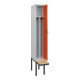 C+P Spind Classic PLUS, Bank, 1 Abteil, 2120x300x815mm, 7035/2004 Verschluss Sicherheits-Drehriegel 4 Garderobenhaken Trennwand mittig  Sitzbanktyp auskragend-2