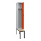 C+P Spind Classic PLUS, Bank, 1 Abteil, 2120x300x815mm, 7035/2004 Verschluss Sicherheits-Drehriegel 4 Garderobenhaken Trennwand mittig  Sitzbanktyp untergebaut-2