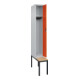 C+P Spind Classic PLUS, Bank, 1 Abteil, 2120x300x815mm, 7035/2004 Verschluss Zylinderschloss 3 Garderobenhaken   Sitzbanktyp untergebaut-2