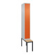 C+P Spind Classic PLUS, Bank, 1 Abteil, 2120x300x815mm, 7035/2004 Verschluss Zylinderschloss 4 Garderobenhaken Trennwand mittig  Sitzbanktyp untergebaut-1