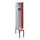 C+P Spind Classic PLUS, Bank, 1 Abteil, 2120x300x815mm, 7035/3020 Verschluss Zylinderschloss 3 Garderobenhaken   Sitzbanktyp untergebaut-2