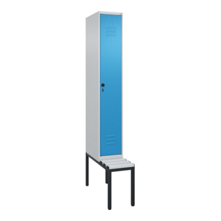 C+P Spind Classic PLUS, Bank, Sicherheits-Drehriegel, 3 Garderobenhaken, Dekor, untergebaut