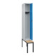 C+P Spind Classic PLUS, Bank, 1 Abteil, 2120x300x815mm, 7035/5012 Verschluss Zylinderschloss 3 Garderobenhaken   Sitzbanktyp untergebaut-2