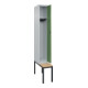 C+P Spind Classic PLUS, Bank, 1 Abteil, 2120x300x815mm, 7035/6011 Verschluss Zylinderschloss 3 Garderobenhaken   Sitzbanktyp untergebaut-2